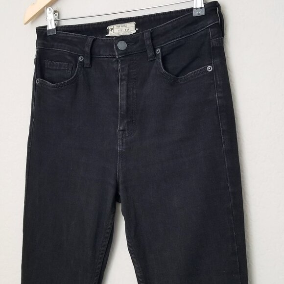 Free People High Waist Flared Bell Bottom Jeans Size 28 Black Stretch Comfy Boho - Picture 4 of 13